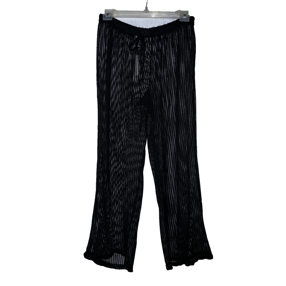 Alexa & Stella XL Black Mesh Swim Cover Up Pants Beachy Resort Wear Boho New